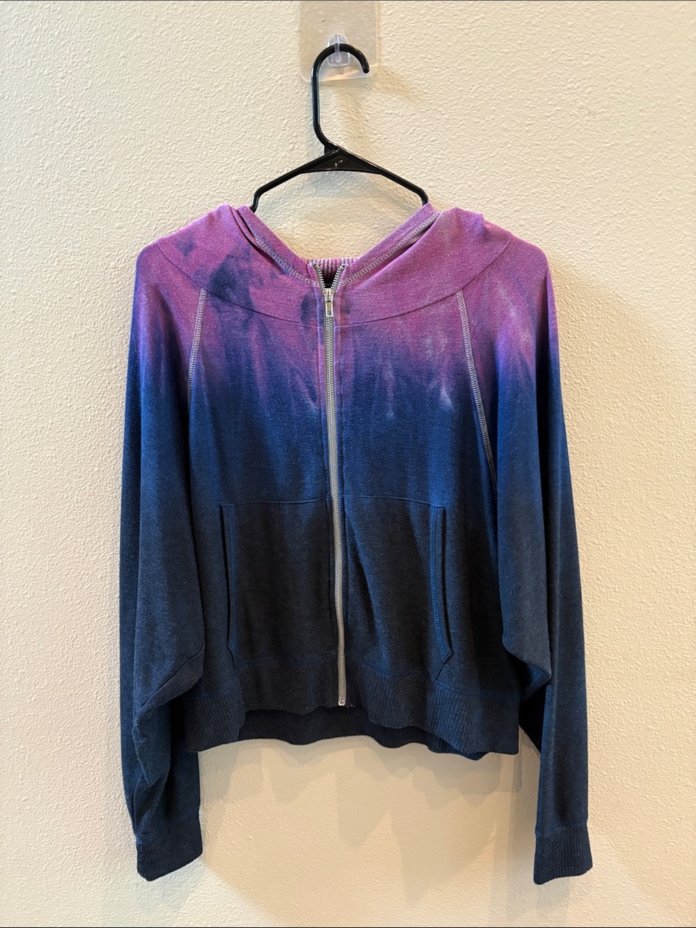 Chaser Women's Ombre Zip Hoodie Jacket - Purple to Navy